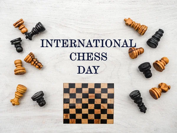 Journée internationale des échecs. Belle carte. Gros plan — Photo