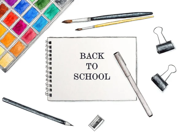 Back School Beautiful Drawing Close Isolated Background Learning Education Concept — Stock Photo, Image