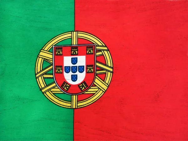 Bandeira Portugal Belo Cartão Felicitações Close Vista Cima Conceito Nacional — Fotografia de Stock