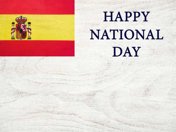 Flagge Spaniens Schöne Grußkarte Nahaufnahme Blick Von Oben Nationaler Feiertag — Stockfoto