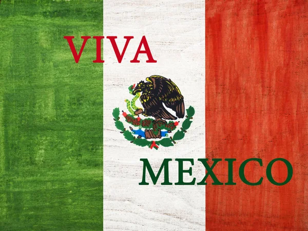 Drapeau Mexicain Belle Carte Vœux Gros Plan Vue Haut Concept — Photo