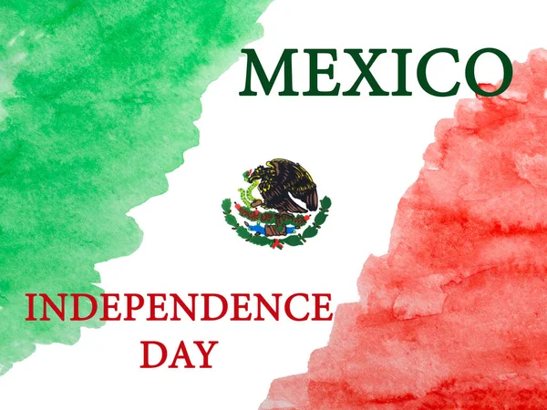 メキシコ国旗 美しいグリーティングカード クローズアップ 上からの眺め 国民の祝日の概念 同僚へのお祝い — ストック写真