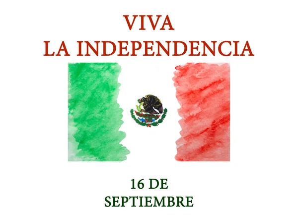 メキシコ国旗。美しいグリーティングカード。国民の祝日 — ストック写真