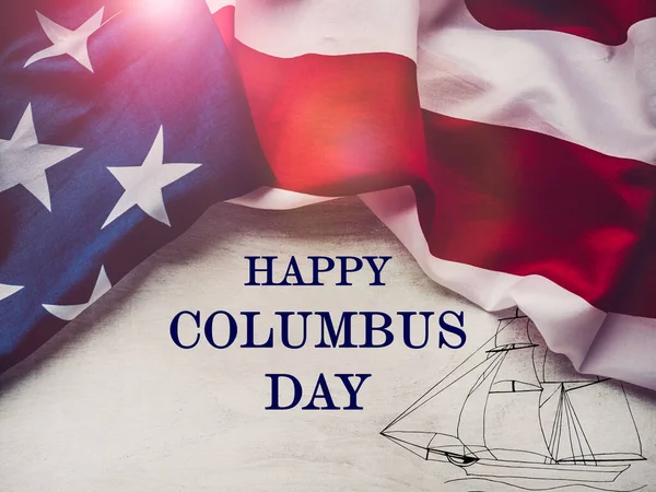 Joyeux Columbus Day Belle Carte Vœux Gros Plan Vue Haut — Photo