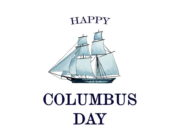 Joyeux Columbus Day Belle Carte Vœux Gros Plan Vue Haut — Photo