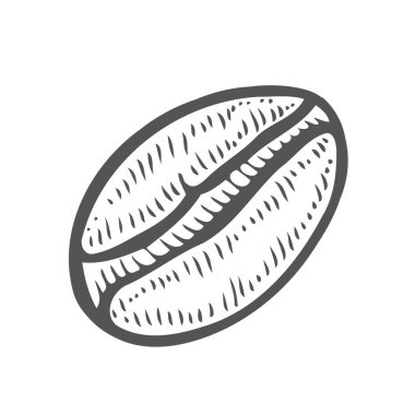 Vektör çizim vektör çizim el oyma Vintage kahve çekirdeği çizilmiş