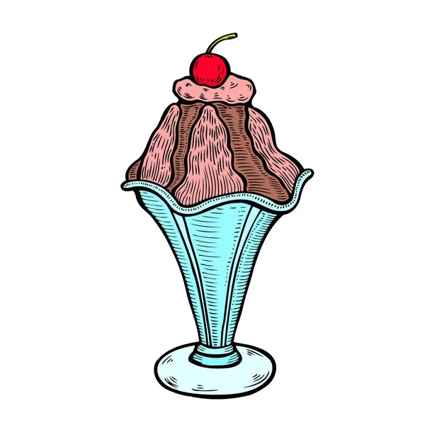 Handgezeichnetes Eis Retro Stil Vektor Illustration — Stockvektor