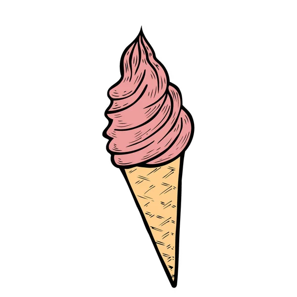 レトロなスタイルのベクトル図にアイスクリームを手書き ベクターグラフィックス