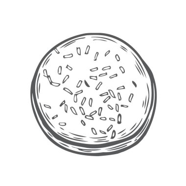 çikolatalı şeker sprinkles ile boğulmuş çörek, vektör grafik renk resimde beyaz zemin üzerine eskiz