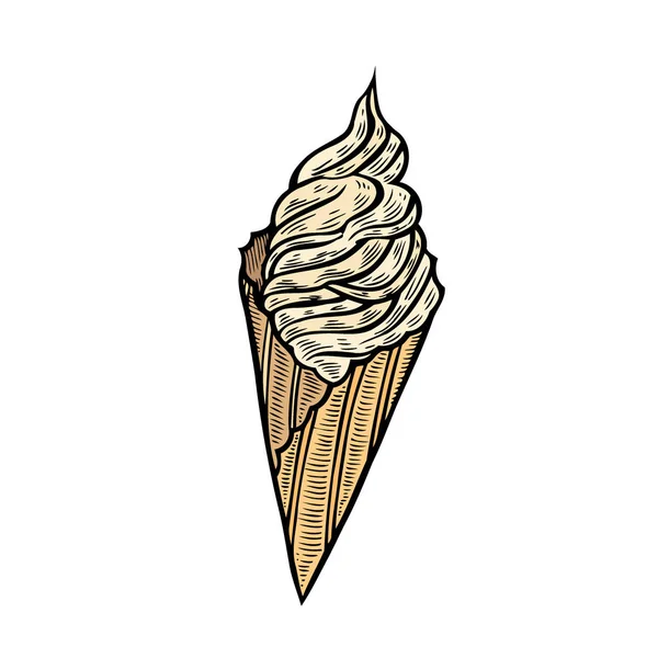 レトロなスタイルのベクトル図にアイスクリームを手書き ロイヤリティフリーストックベクター