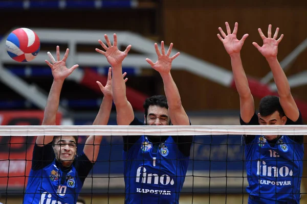 Kaposvar Hungria Novembro 2018 Bence Szabo Esquerda Ação Jogo Voleibol — Fotografia de Stock