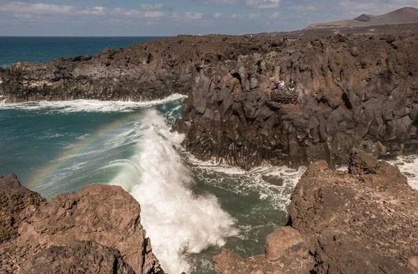 Costa Dell Isola Lanzarote Oceano Atlantico Febbraio 2018 — Foto Stock