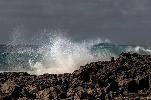 Costa Ilha Lanzarote Oceano Atlântico Fevereiro 2018 — Fotografia de Stock