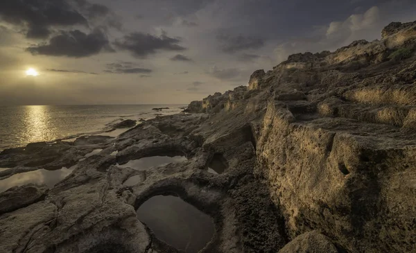 Východ Slunce Řeckém Pobřeží Ostrov Rhodos Květen 2018 — Stock fotografie