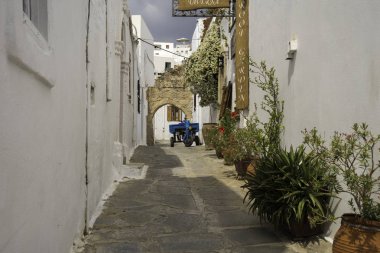 Lindos şehir Yunanistan Rodos Adası. 07. Mayıs 2018