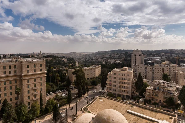 Gloriosa Ciudad Jerusalén Vista Desde Plataforma Observación Paisaje Urbano —  Fotos de Stock