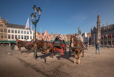 Cityscape Bruges. Belçika 16 Ekim 2018