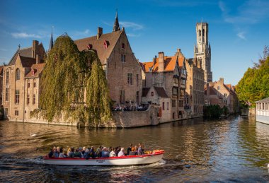 Cityscape Bruges. Belçika 16 Ekim 2018