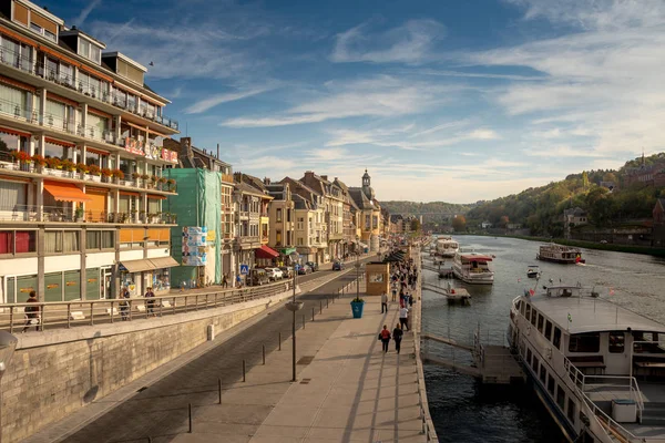 Pequena Cidade Belga Dinan Província Namur Rio Meuse Bélgica Outubro — Fotografia de Stock