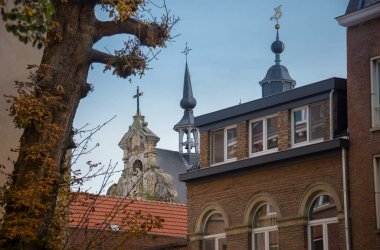 Güzel öğrenci şehri Leuven. Belçika 12 Ekim 2018. Şehir manzarası.