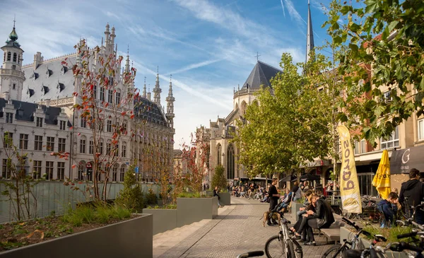 Bela Cidade Estudantil Leuven Bélgica Outubro 2018 Paisagem Urbana — Fotografia de Stock