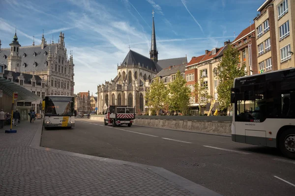 Beautiful student city Leuven. Belgium October 12, 2018. City landscape.
