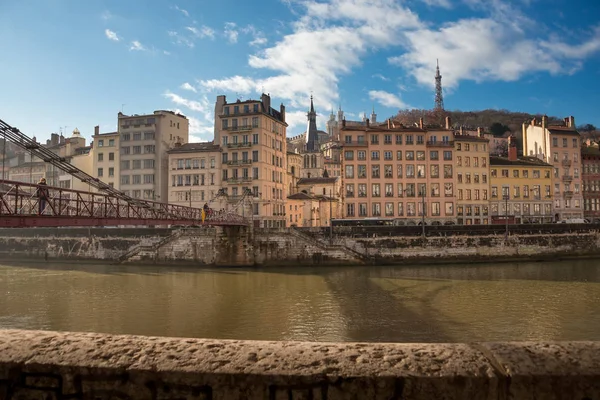 Αστικό Τοπίο Της Όμορφης Πόλης Της Λυών Γαλλία Δεκέμβριος 2018 — Φωτογραφία Αρχείου
