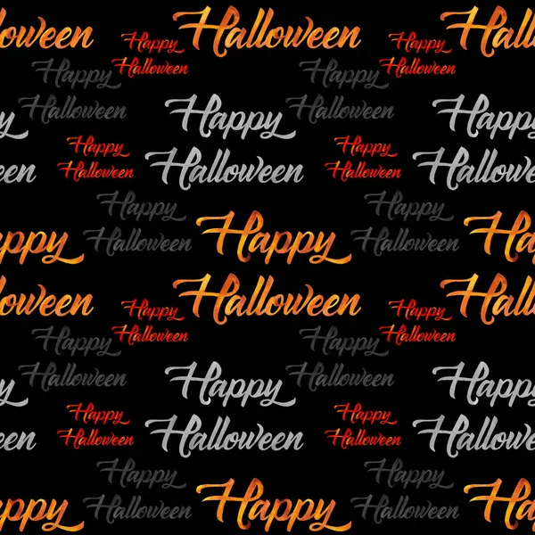 Vzor bezešvé akvarel textem pro Happy Halloween — Stock fotografie