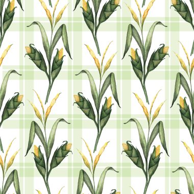 Suluboya resimler mısır saplarını seamless modeli