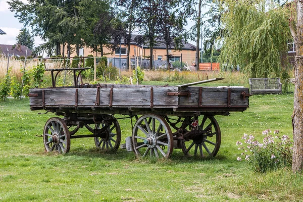 Vieux Chariot Bois Pour Chevaux Bétail Pour Transporter Des Choses — Photo