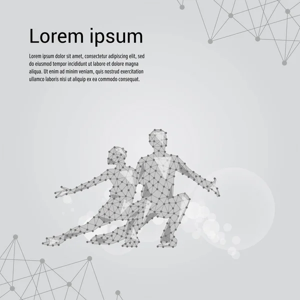 Зимові Види Спорту Пара Фігурного Катання Сірому Фоні Єднує Точки — стоковий вектор