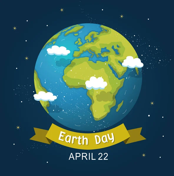 Earth Day Design Hintergrund Die Erde Retten Grün Werden Vektorillustration — Stockvektor