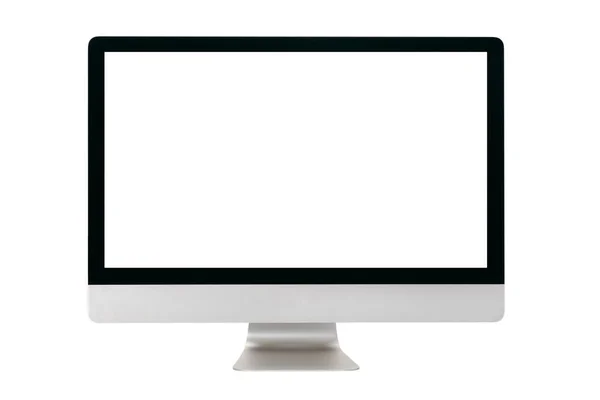 在带有剪切路径的白色背景上隔离的计算机监视器 — 图库照片
