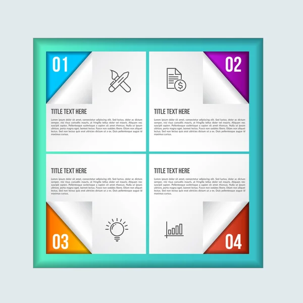 Farbenfrohe Infografik Vorlage Mit Papieretikett — Stockvektor