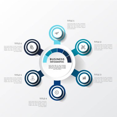 Modern mavi bilgi grafiği şablonu