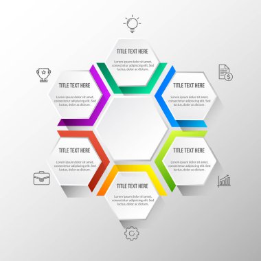 3d tablo ile renkli modern infografik