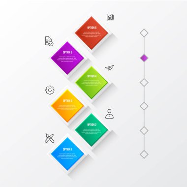 3d tablo ile renkli modern infografik