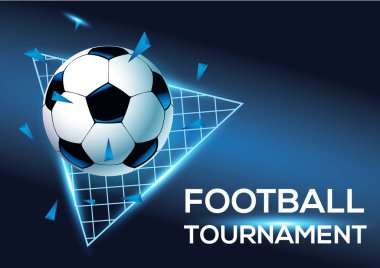 Mavi arka plan şablonu ile futbol turnuvası