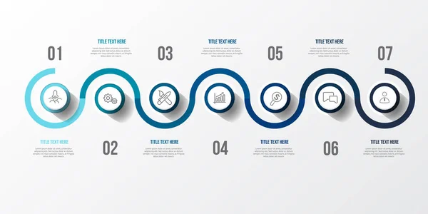 Blaue Infografik mit 3D-Tabelle — Stockvektor