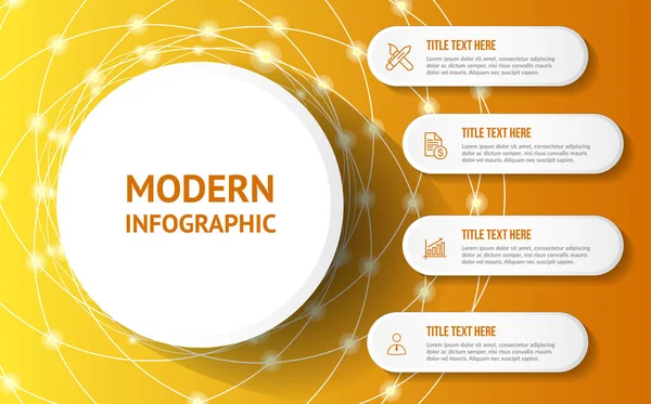 Infográfico moderno com modelo de fundo amarelo — Vetor de Stock