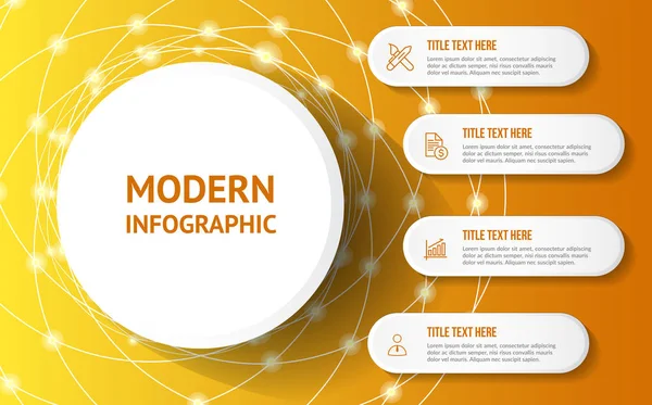Современная инфографика с желтым фоном — стоковый вектор