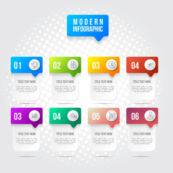 Moderne Farb-Infografik mit 3D-Tabelle — Stockvektor