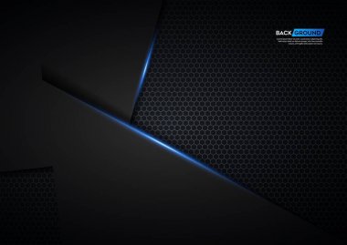 Açık mavi siyah kağıt katmanları ile Modern Soyut 3d arka plan