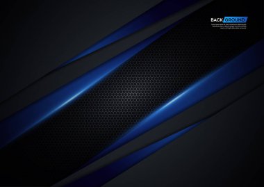 altıgen örgü arka plan Kapak düzeni şablonu ile mavi ışık ok siyah