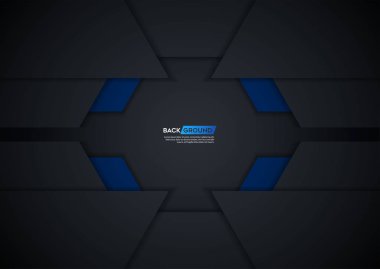 Modern siyah teknoloji örgü arka plan Kapak düzeni şablonu