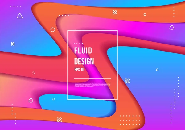 Liquid flow fluid background. Fluid colors shapes — Stock Vector