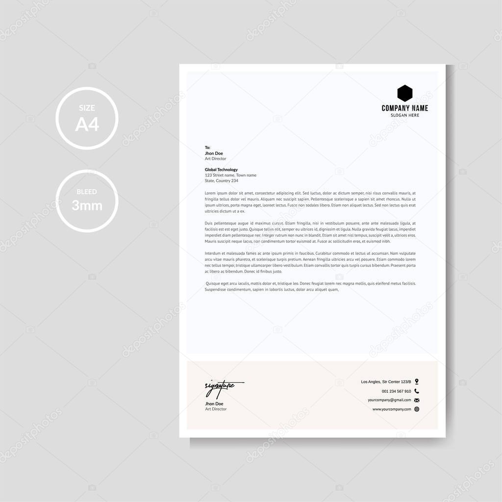 Simple and minimalist letterhead layout template vector