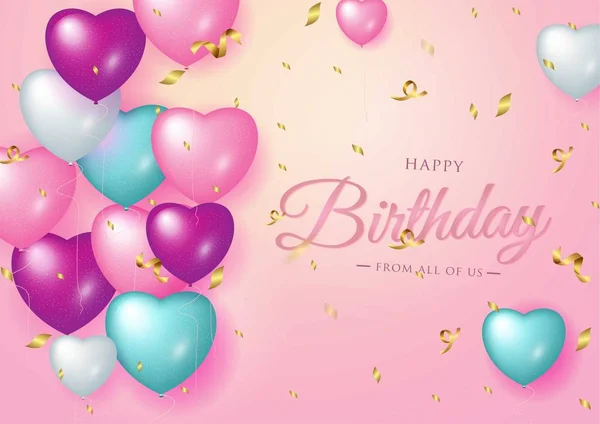 Feliz cumpleaños diseño de tipografía celebración para tarjeta de felicitación — Vector de stock