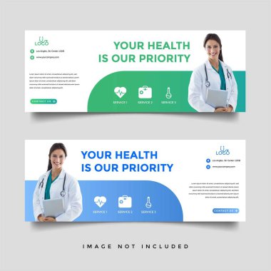 Sağlık hizmetleri & tıbbi afiş tanıtım şablonu