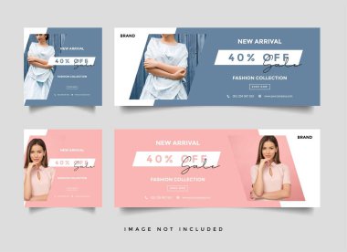 Moda satışı facebook kapak afişi şablonu